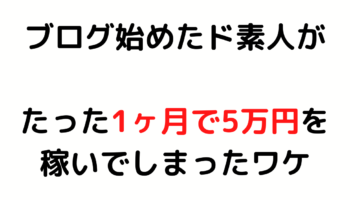 たった10記事で5万円。ブログ始めて1ヶ月なのに。